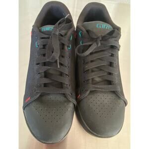 GIRO DEED MTB Mens 11 Cycling Shoes Black Spark Leather Lace Up Low Top Sneakers